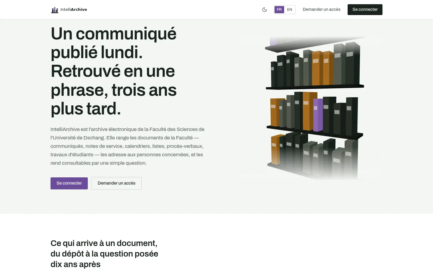 IntelliArchive home page