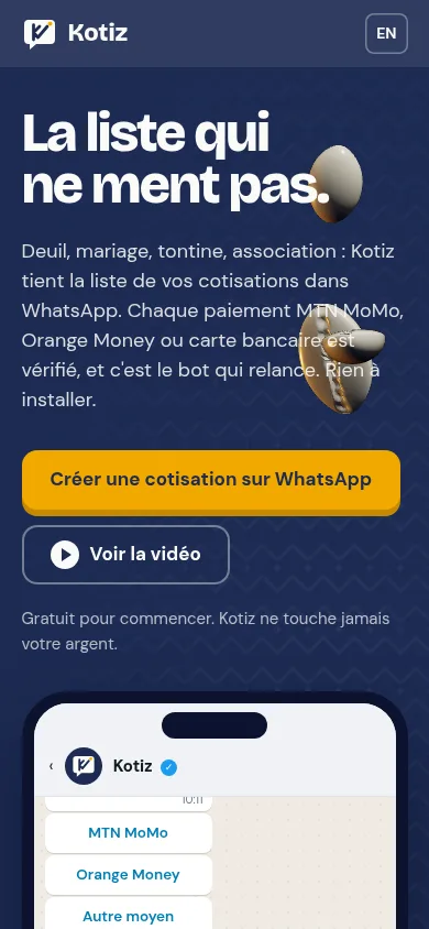 Kotiz on mobile